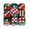 A set of ten mixed-color, translucent dice for board games and RPGs.
