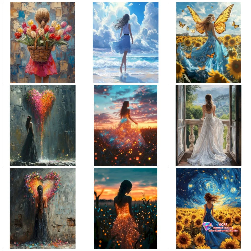 Cartoon Girl Portrait 5D Diamond Painting Kit