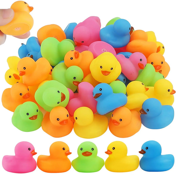 Multicolor Mini Rubber Ducks – Fun Bath Toys & Party Favors
