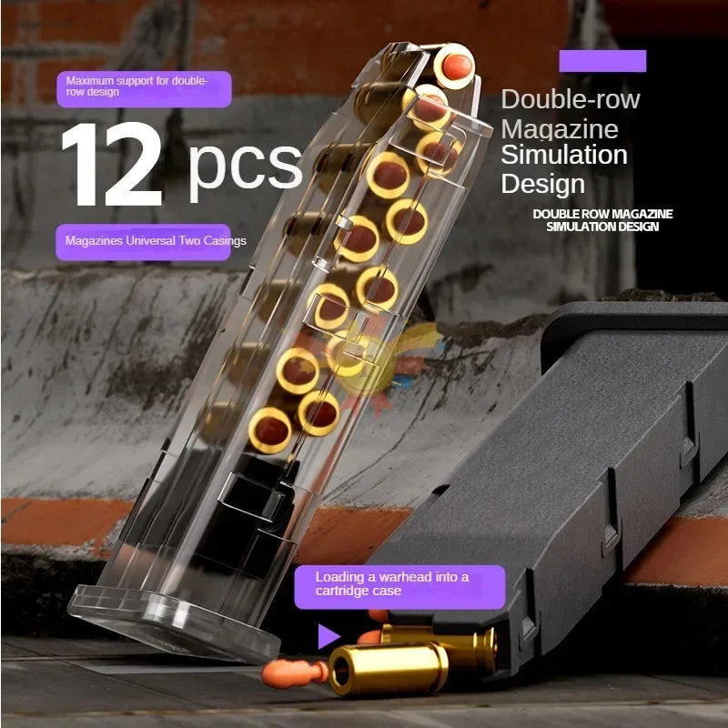 Soft Bullet Pistol with Blowback Action and Shell Ejection