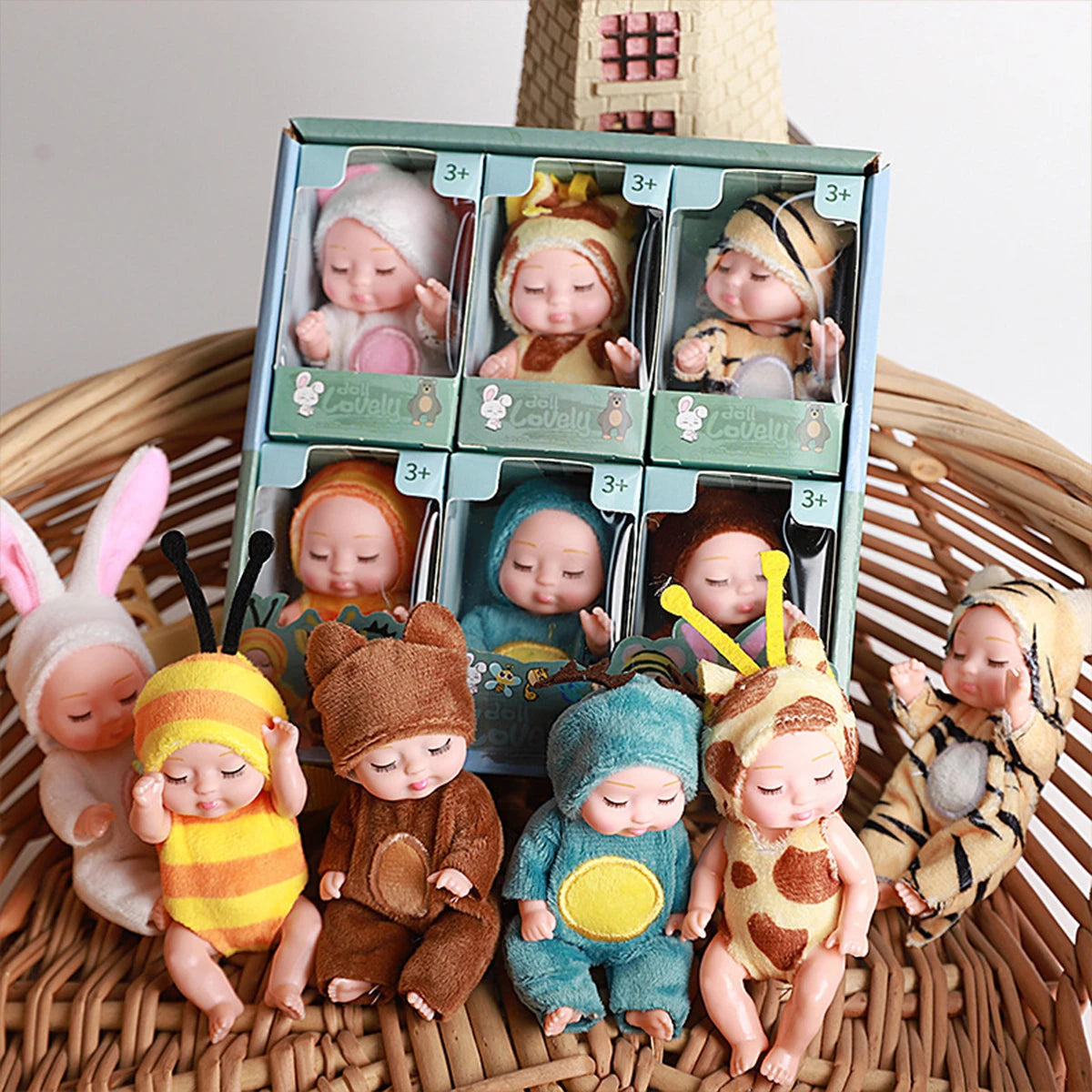 Mini Animal Fashion Doll Set - 6-Pack Adorable Collectible Dolls