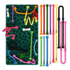 Silicone Sensory Activity Board with Geometric Shape Strips and Storage Bag