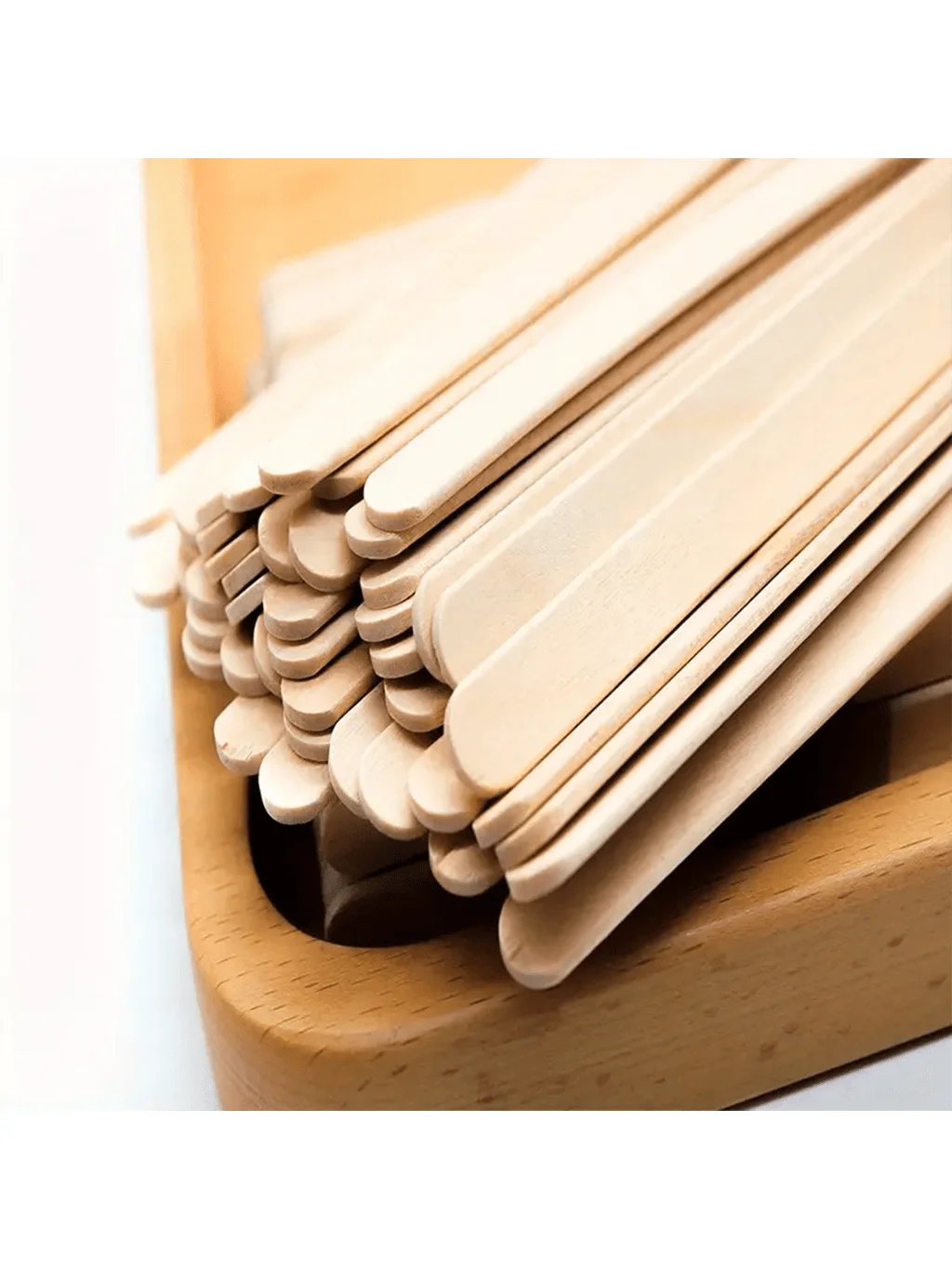 Natural Wooden Craft Sticks for DIY Projects and Waxing