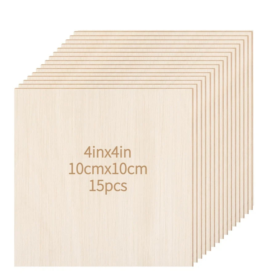 Unfinished Wood Square Sheets for Crafting and Engraving