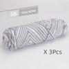 Gray white striped yarn skeins for knitting and crochet sold in a three-pack