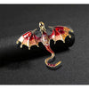 Enamel Dragon Brooch with Rhinestone Accents