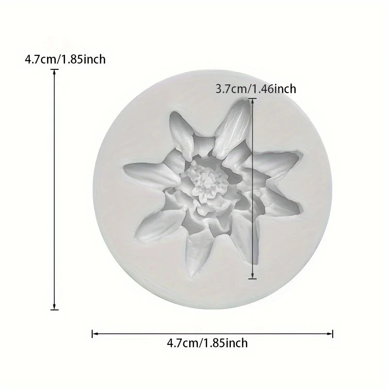 Silicone Flower Resin Casting Mold for Clay, Epoxy, and Candle Crafts