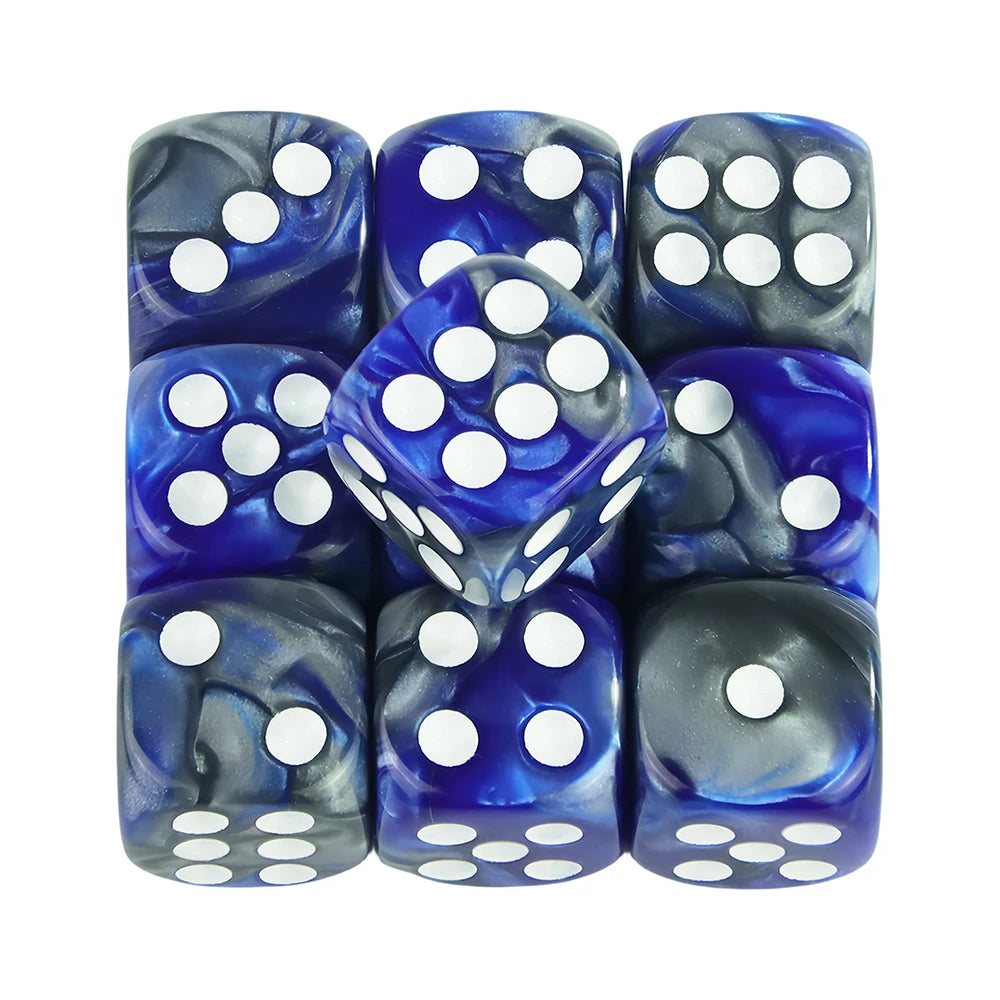 12mm Acrylic Dice Set – Mixed Colors, 10-Pack for Tabletop Gaming