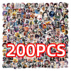 Eine Sammlung von Demon Slayer Anime Decals und Aufklebern mit verschiedenen Charakteren und Szenen.