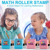 A set of colorful math roller stamps for learning addition and subtraction practice.