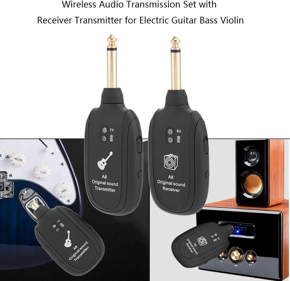 Wireless Guitar System with Built-In Transmitter and Receiver
