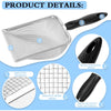 Silver mesh beach sand scoop with a handle and smooth binding for treasure hunting