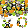 A set of 25 Halloween silicone beads in various colors and patterns for jewelry and crafting.