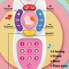 A white interactive baby remote control toy featuring buttons for music, sound, weather, and e-learning functions.