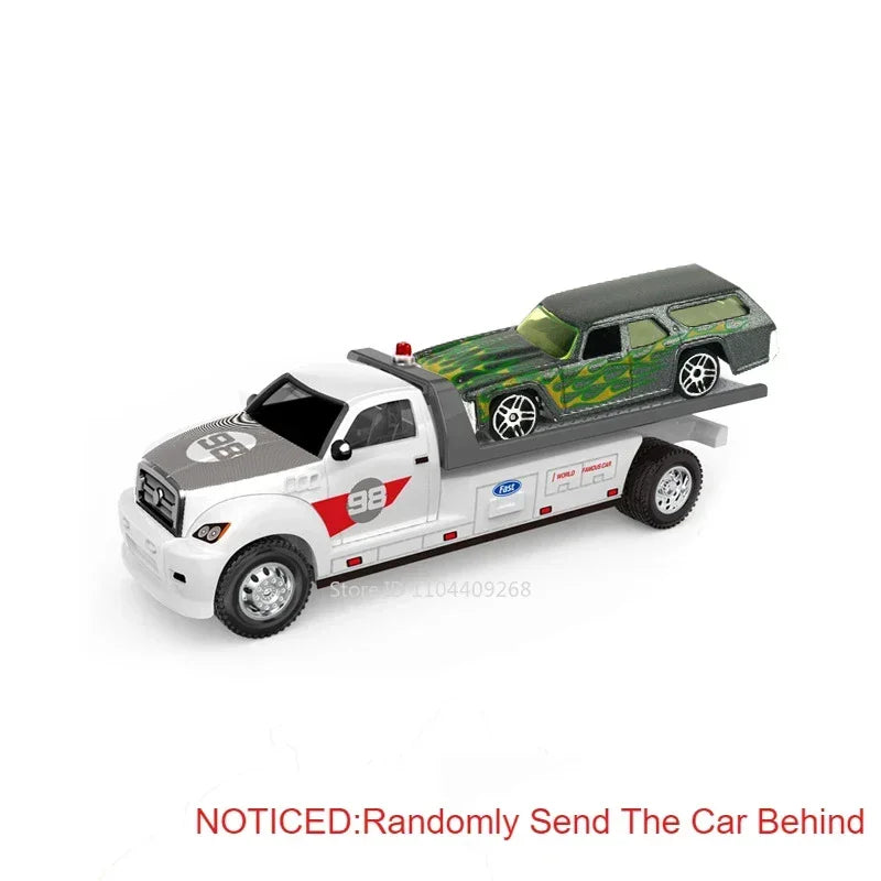 Diecast Metal Container Truck with Trailer – Pull-Back Action