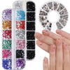 12-Color Glass AB Rhinestone Nail Art Kit