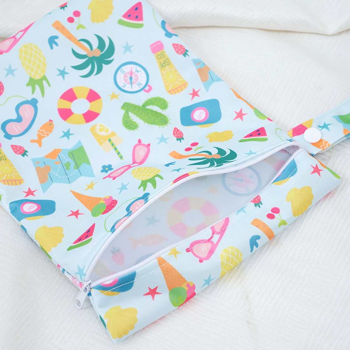 2-Pack Waterproof Wet/Dry Bags for Diapers & Baby Essentials