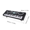 A black 37-key electronic keyboard with a microphone shown from the top view.