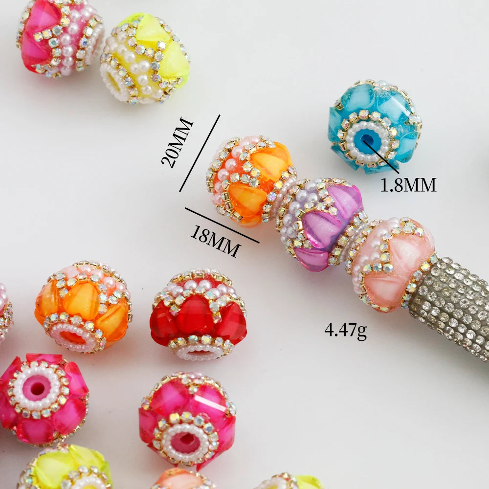 Acrylic Rhinestone Round Beads for Jewelry Making