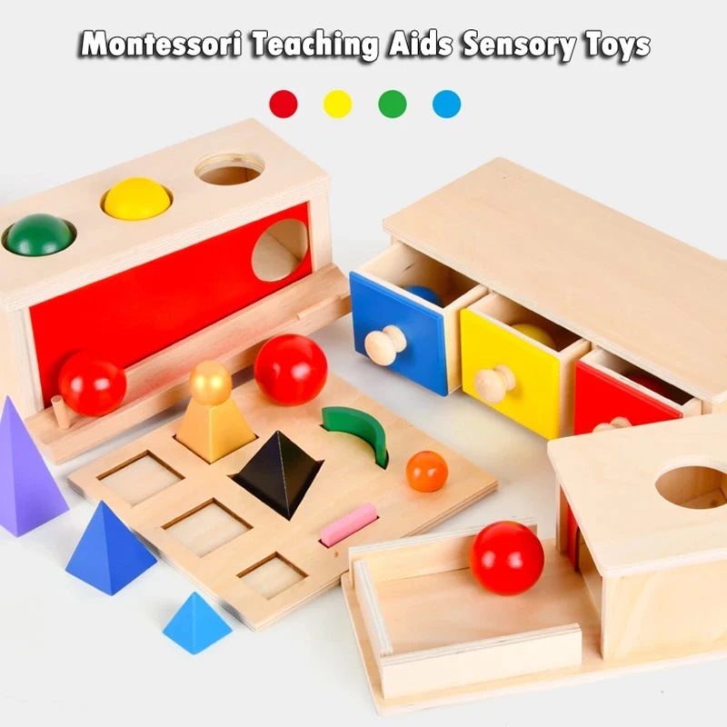 Wooden Montessori Object Permanence Toy for Toddlers