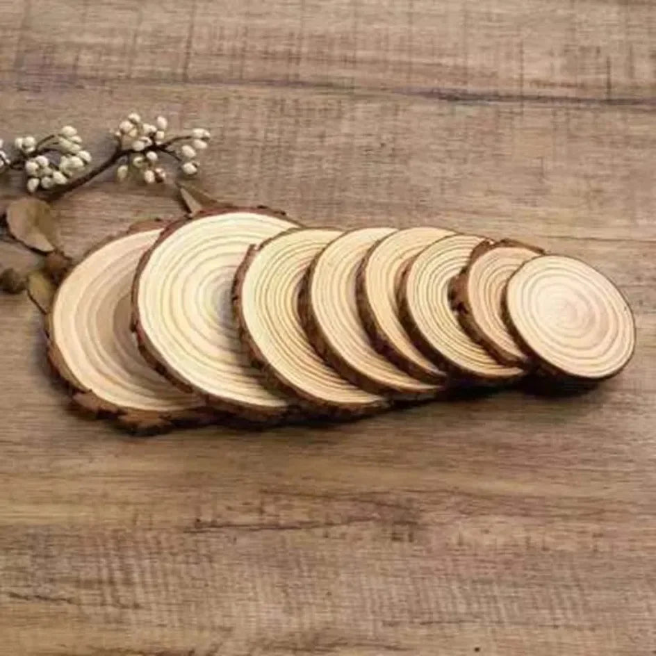 Natural Pine Wood Slices for DIY Crafts and Decor