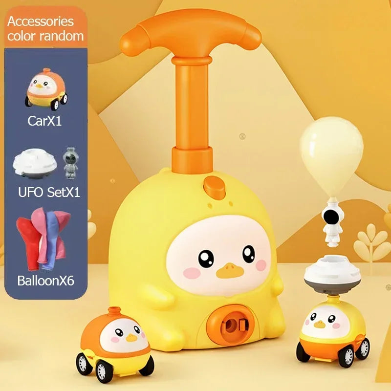 Balloon-Powered Car Science Toy with Launcher Tower
