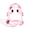 Pink acrylic ghost bead with black eyes used for jewelry making