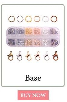 A set of ten metal O-ring spring clasps for DIY jewelry and keychains, including various sizes and finishes.