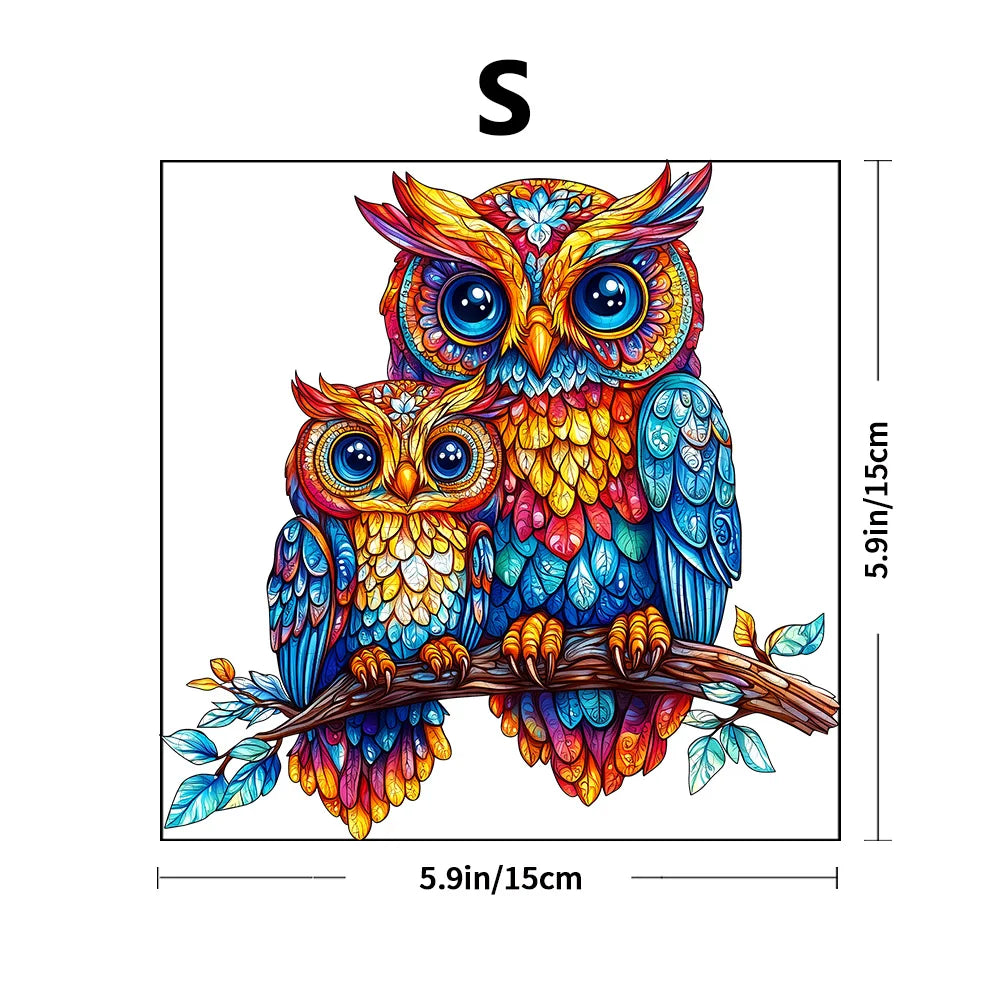 Embossed Owl Wooden Jigsaw Puzzle – Unique Shape, Premium Craftsmanship