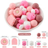 Silicone Focal Beads Set with Flower & Leaf Shapes for Jewelry Making