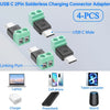A set of four USB C male to 2-pin solderless charging connector adapters for various devices.