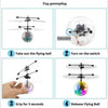 Instructions for playing with a toy flying ball that is controlled by a gesture.