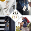 A collection of premium metal swivel snap hooks and key rings displayed alongside a backpack and leather bag.