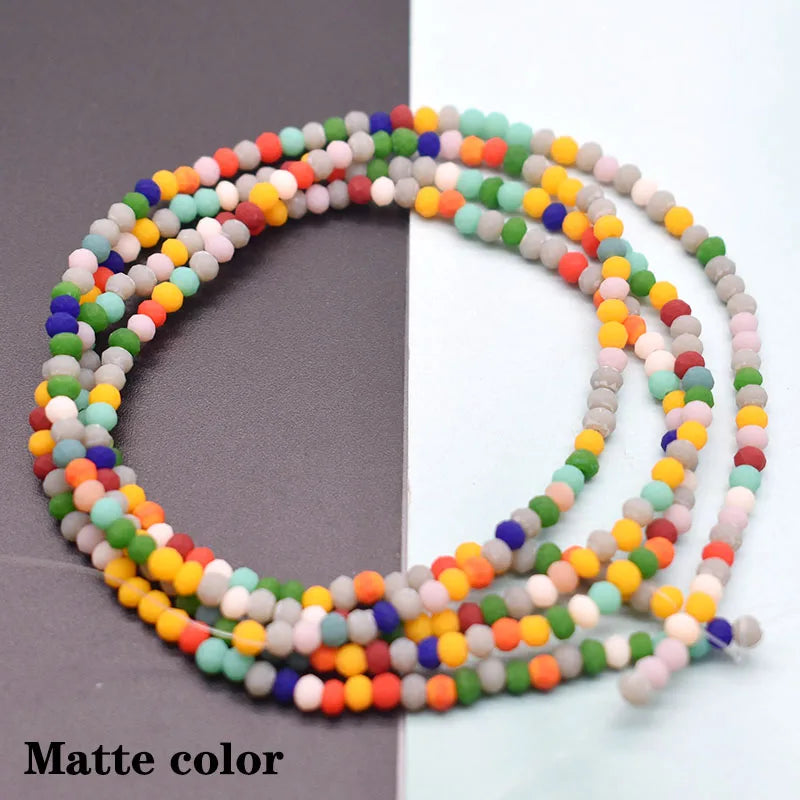 Mixed-Color Rondelle Glass Beads for Jewelry Making