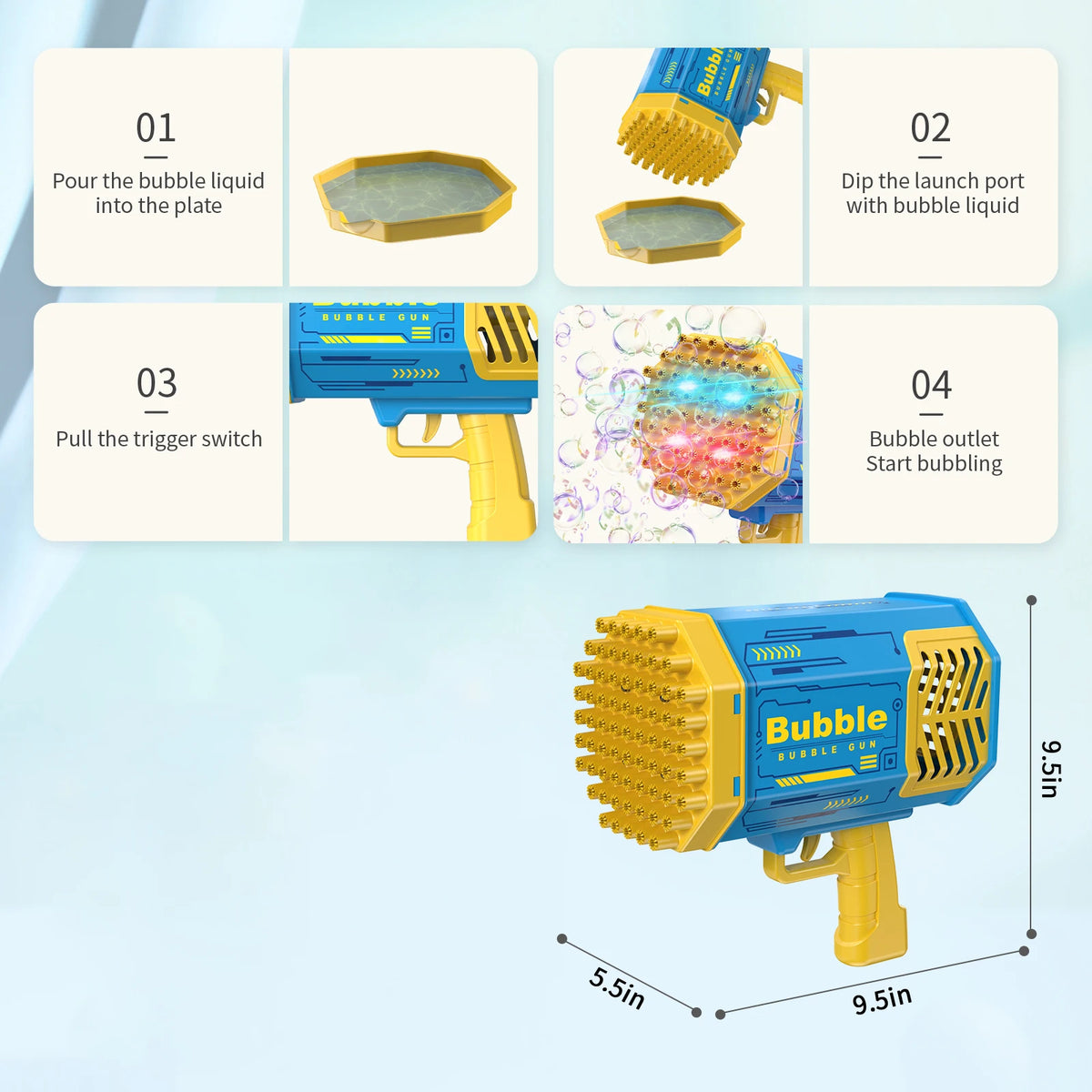 Portable Bubble Machine Blaster for Kids Outdoor Fun