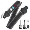 Adjustable guitar strap with three pick holders and PU leather ends for acoustic and electric guitars