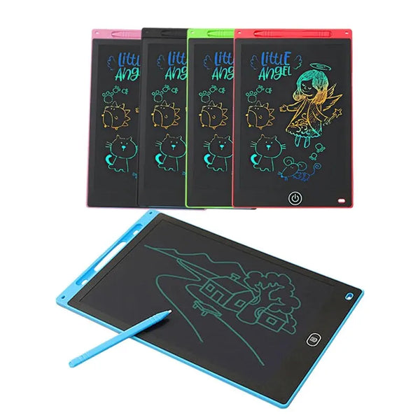 Ein Set von fünf blendfreien LCD-Zeichentabletts mit druckempfindlichen Stiften nebeneinander