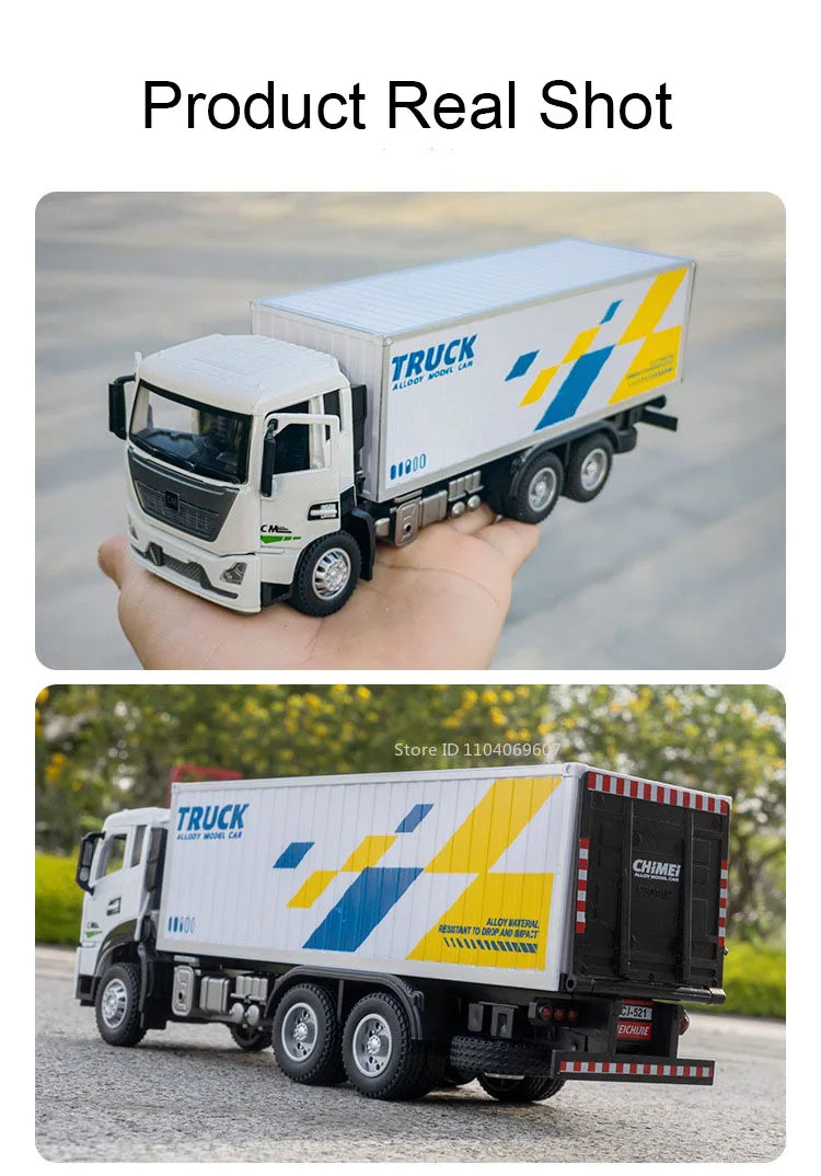 1:32 Scale Diecast Container Truck Toy – Fruit & Vegetable Transport Vehicle