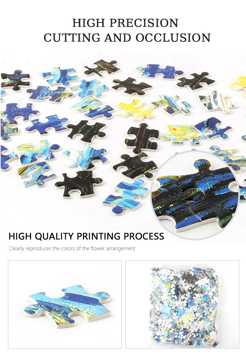 A close-up of many small jigsaw puzzle pieces in various colors, demonstrating high precision cutting and occlusion.