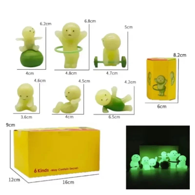 Luminous Mini Figurine Set - Cute Collectible Dolls for Home Decor