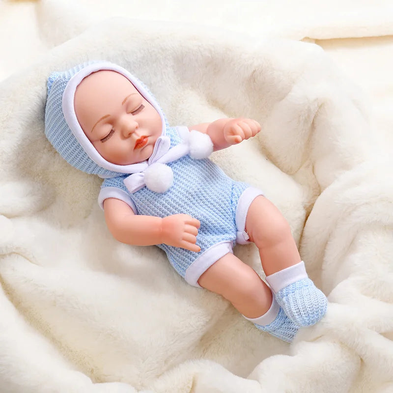 Lifelike 12-Inch Reborn Baby Doll with Outfit – Soft Vinyl, Huggable & Cute