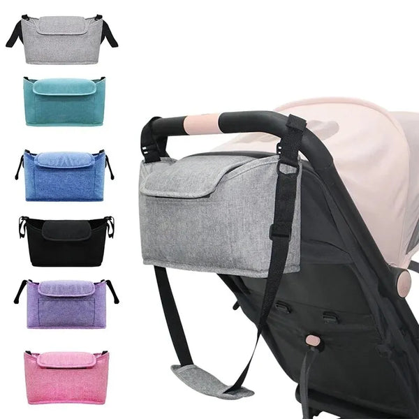 Large-Capacity Stroller Organizer Bag with Cup Holders