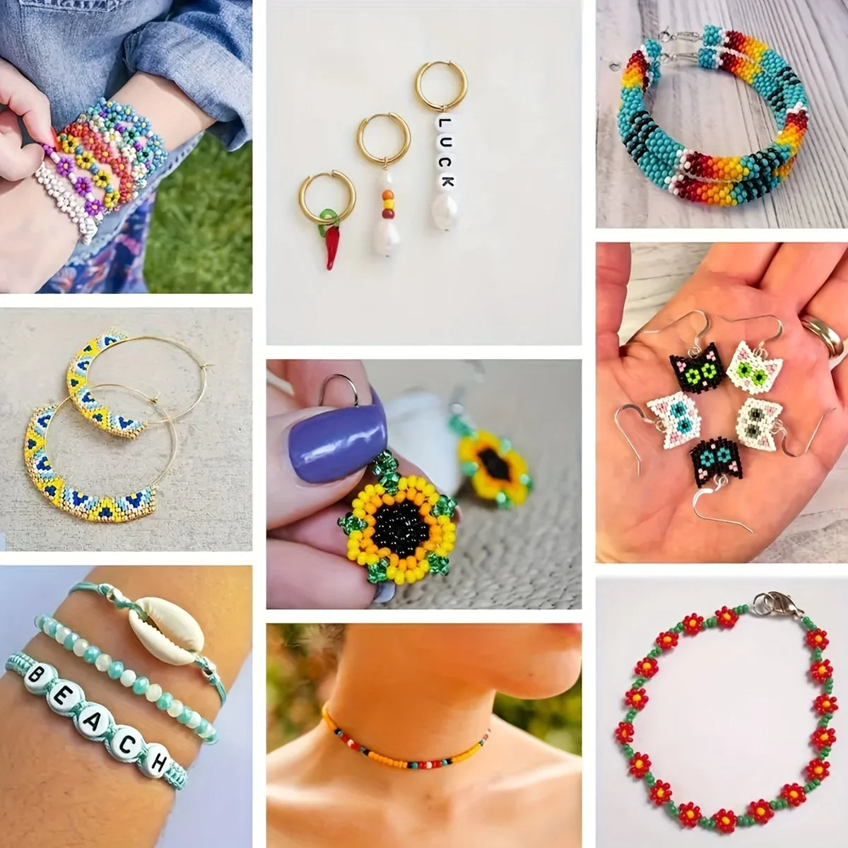 Glass Seed Beads Craft Kit with Organizer Box