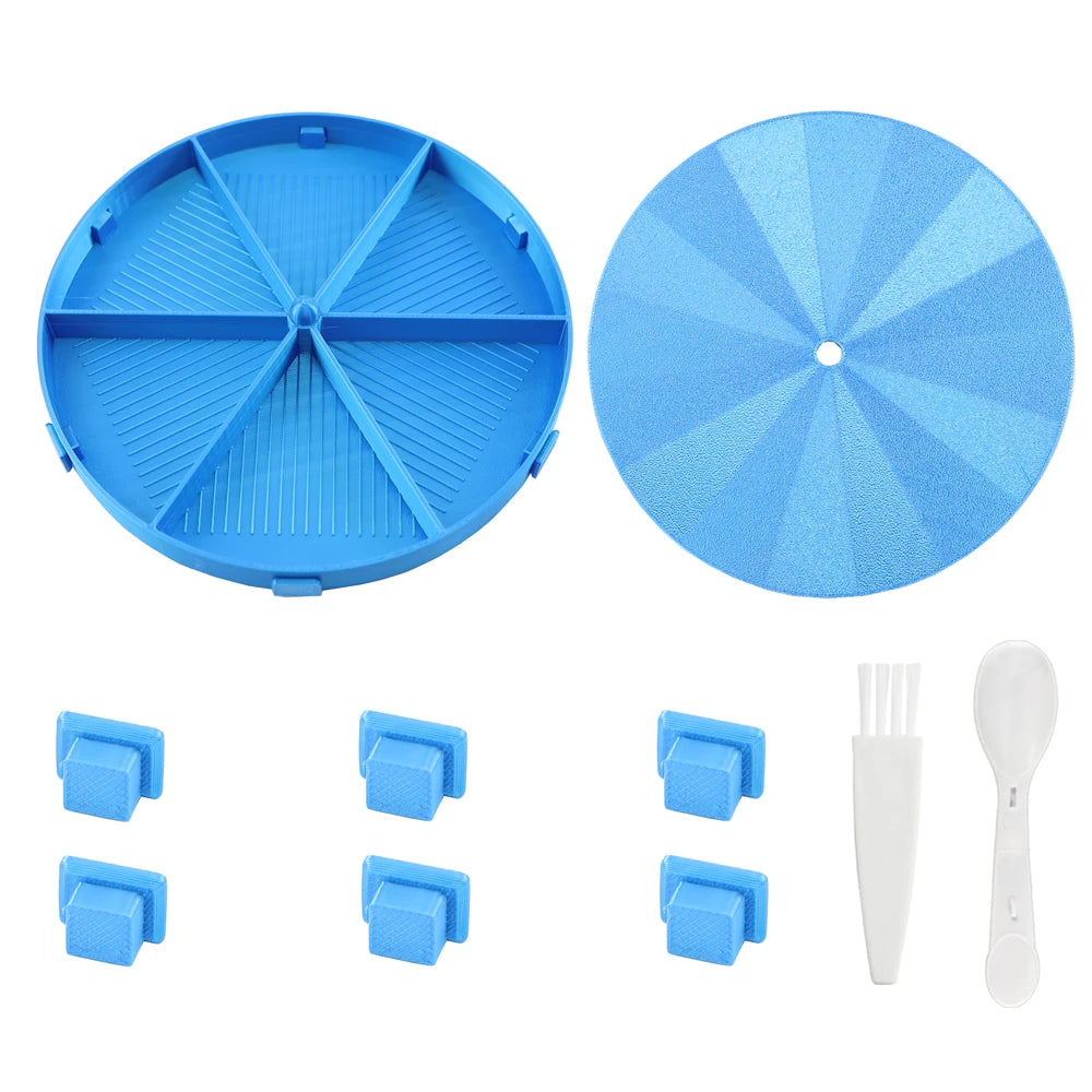 Rotating Diamond Painting Storage Tray with Divided Compartments