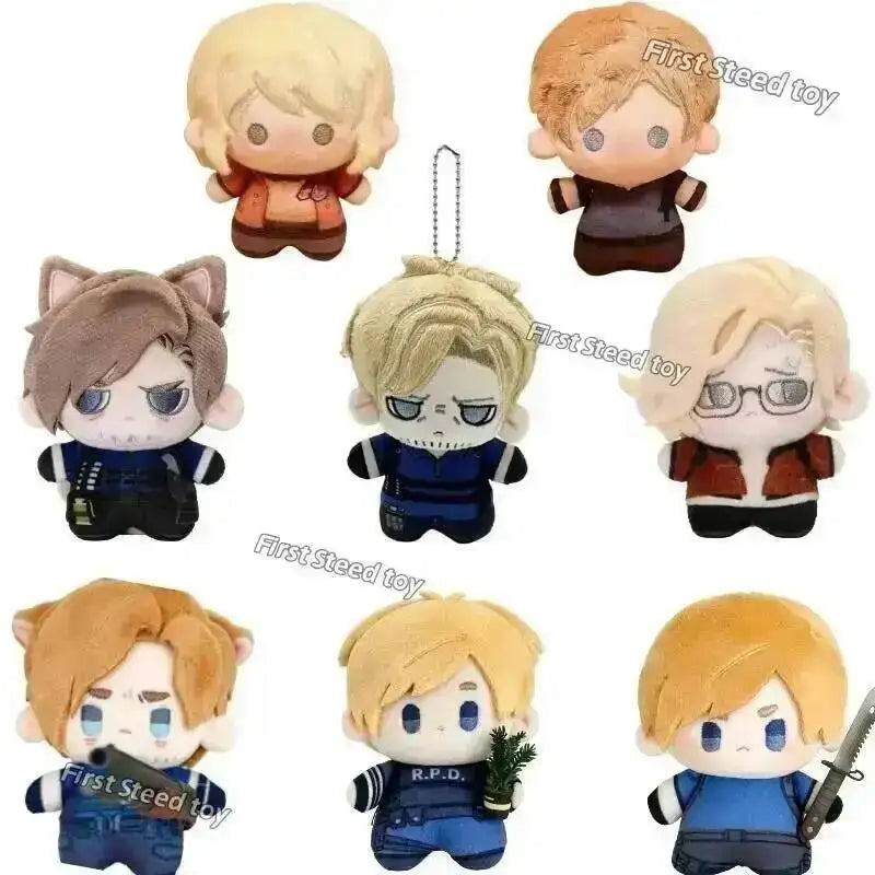 A set of plush dolls depicting Leon and Ashley from Resident Evil 9