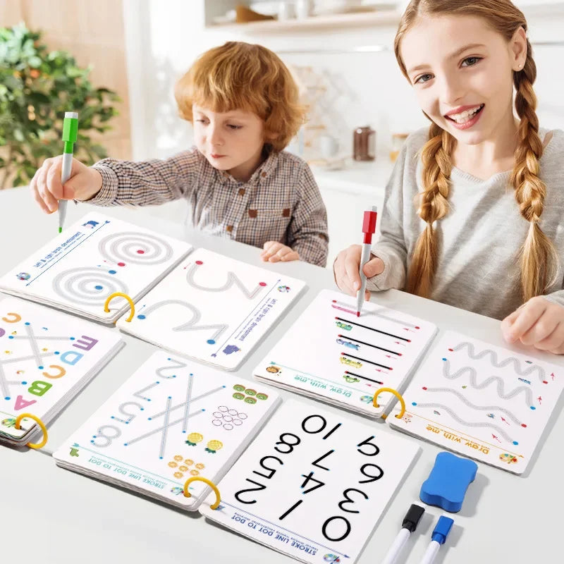 Reusable Magic Tracing Workbook for Kids – Pen Control & Handwriting Practice
