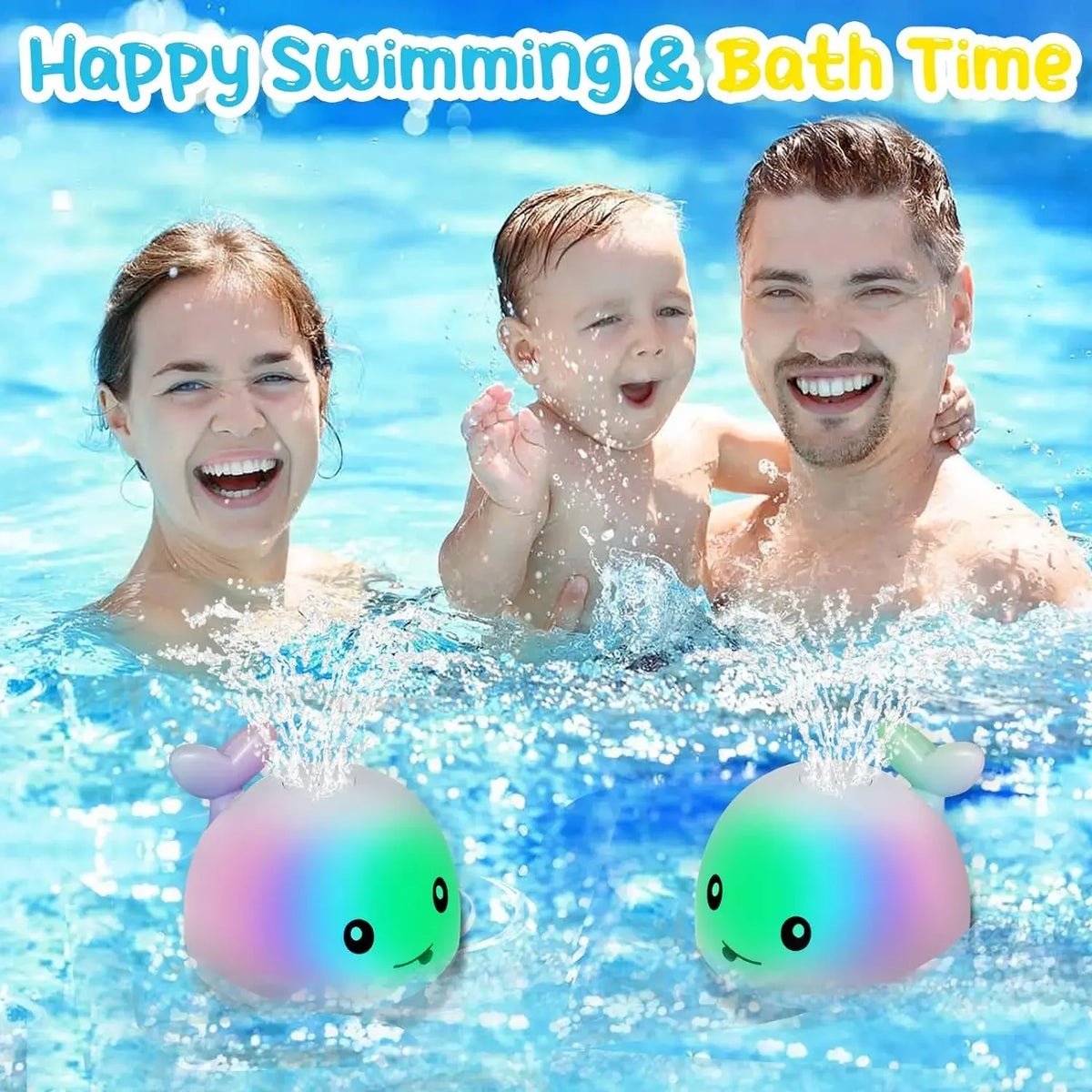 Interactive Whale Bath Toy with Lights and Water Spray