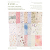 A collection of vintage scrapbook paper sheets featuring various colors and textures like white, pink, blue, and green.