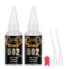 Two bottles of LooLIF Super Glue 502 instant strong adhesive with dropper tips