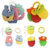 Fruit-Shaped Silicone Teether and Rattle for Babies